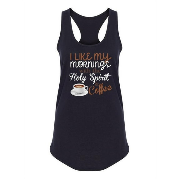 Holy Spirit And Coffee Racerback Tank Women -SPIdeals Designs, Female Medium