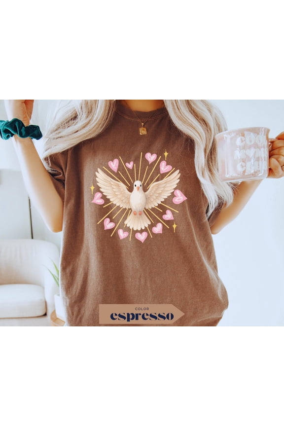 Holy Spirit Christian TShirt Pentecost Faith Tee for Women Religious Gift