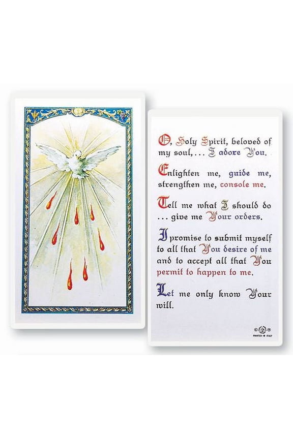 Holy Spirit Confirmation Laminated Catholic Prayer Holy Card with Prayer on Back, Pack of 25