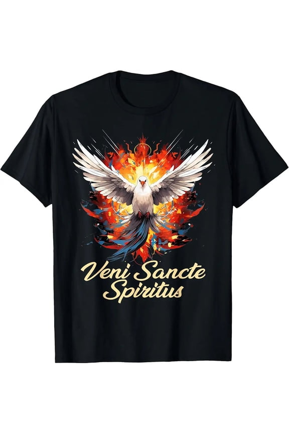 Holy Spirit Confirmation Latin Mass Catholic Faith Apparel Unisex T-Shirt, up to Size 5XL