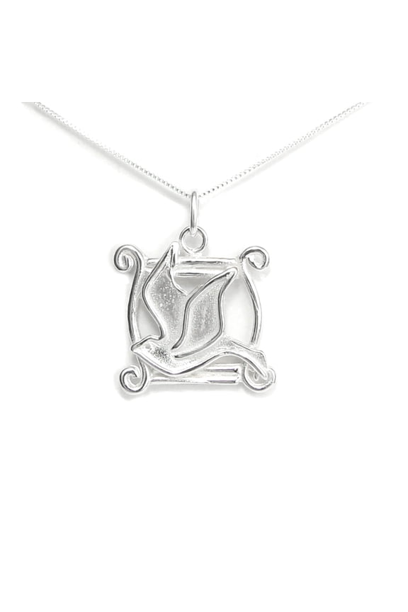 Holy Spirit Dove Necklace - Happiness and Joy Story Card included - Sterling Silver Made in USA (24" Chain Length)