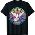 Holy Spirit Dove Praise Jesus Holy Spirit In Stained Glass TShirt Size
