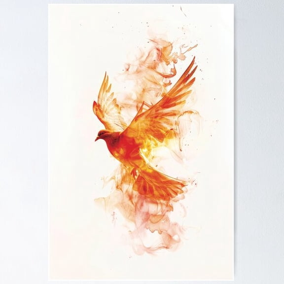 Holy Spirit Engulfed In Flames Poster Wall Art, Modern Wall Decor For Living Room Bedroom, 8x12 UNFRAMED