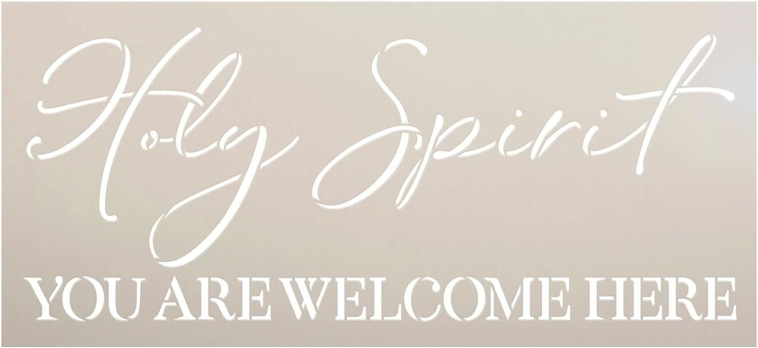 Holy Spirit Here Script Stencil By Craft DIY Religious Faith