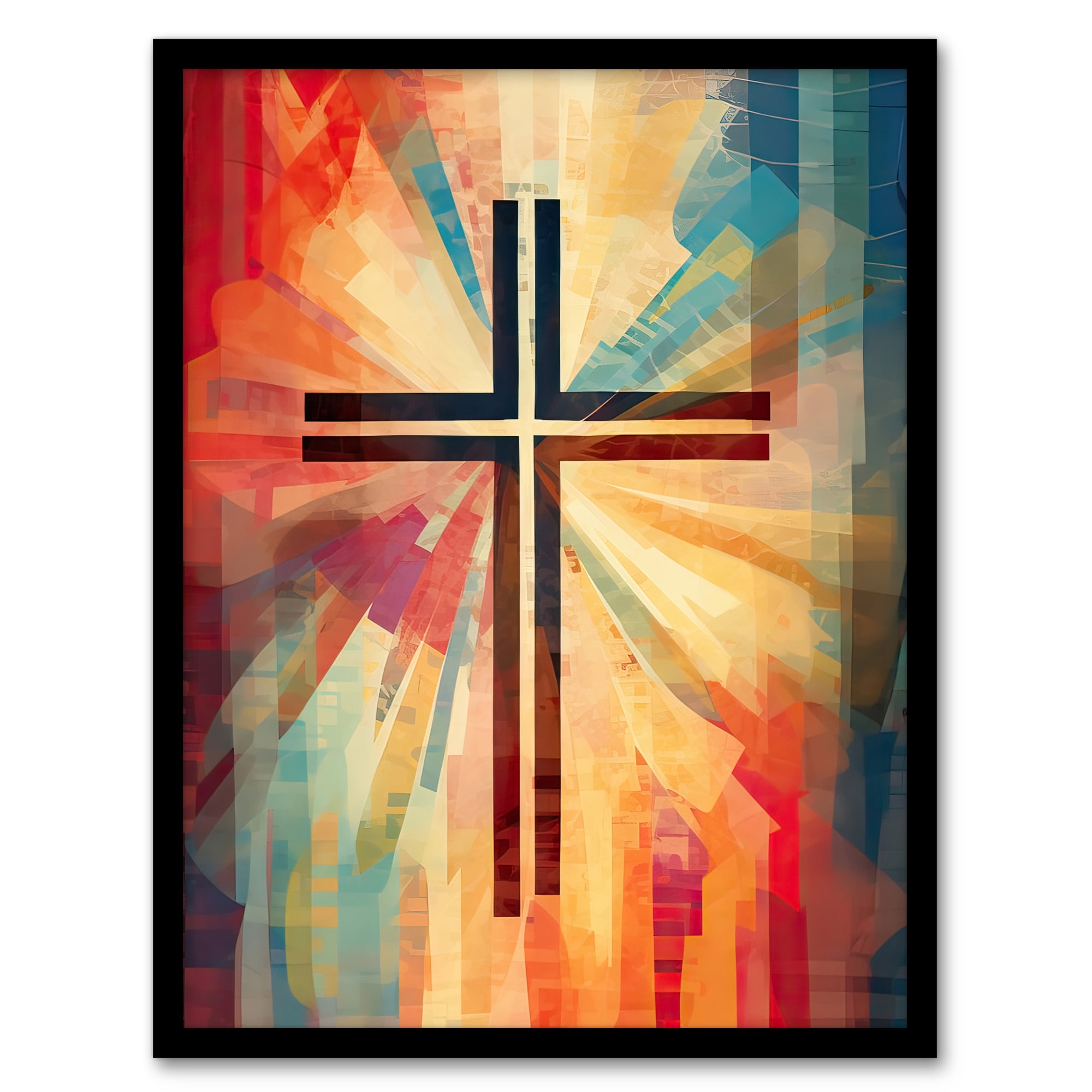 Holy Spirit Whispers Vibrant Cross Abstract Colourful Painting Art ...