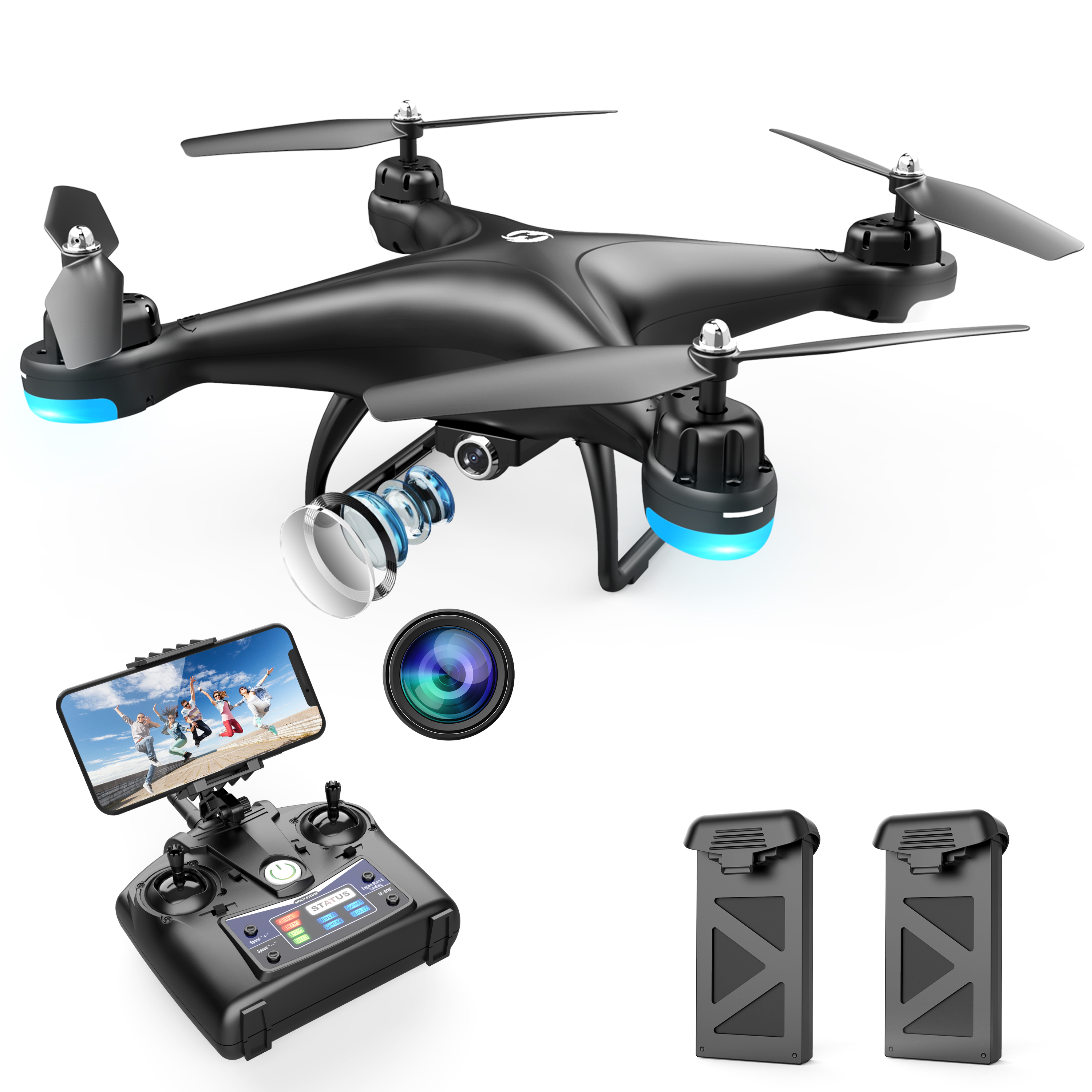 Holy Stone Drone with Camera and Video 1080P 120° Wide-Angle WiFi RC Quadcopter for kids beginners Altitude Hold Headless Mode 3D Flips - image 1 of 10