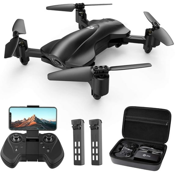 Holy Stone HS165 Drone with 2K Camera RC Quadcopter Drone with GPS Return Home Follow Me 2 Batteries, Black