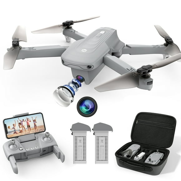 Holy Stone HS175 GPS Drone with Camera for Adults, RC Quadcopter with 2K Camera, Auto Return Home, 2 Batteries, Gray