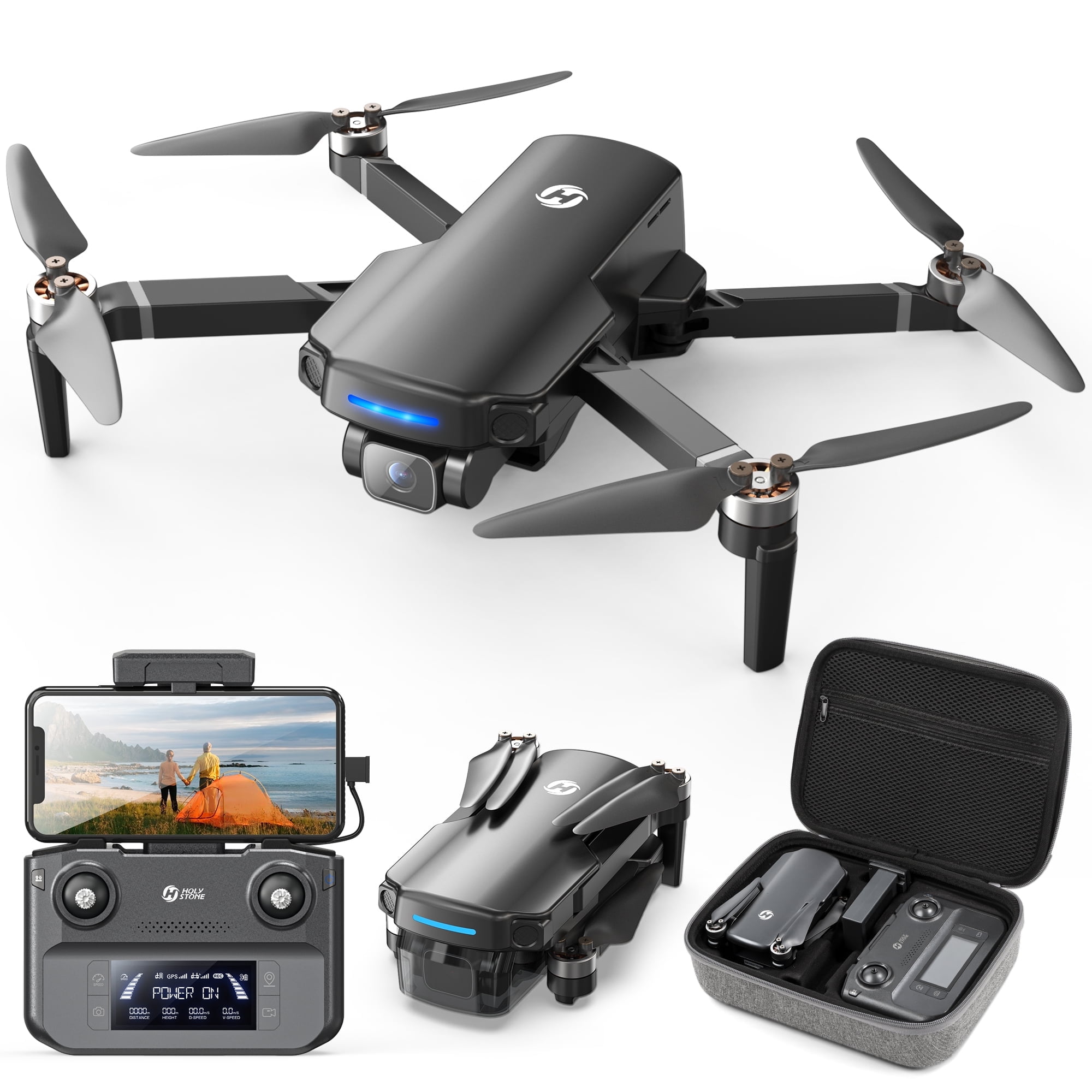 Holy Stone HS360S GPS Drone with 4K UHD Camera for Adults, Foldable Quadcopter with 10000 feet Control Range, Brushless Motor, 5G Transmission, Black