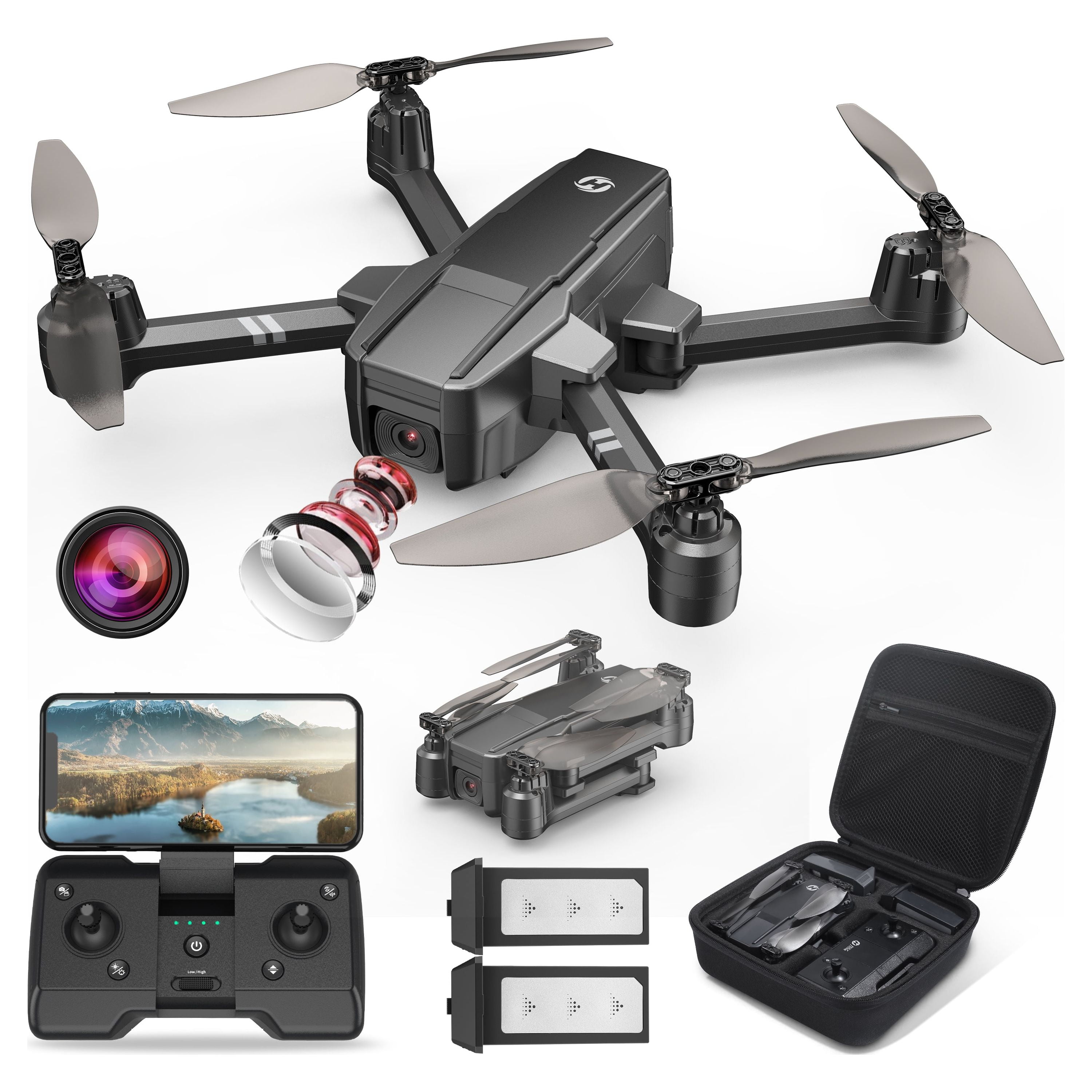 Holy Stone HS440 Drone with 1080P Camera for Adults Foldable FPV RC  Quadcopter Drone with Auto Hover, Gravity Sensor and Batteries for Play  Outdoor