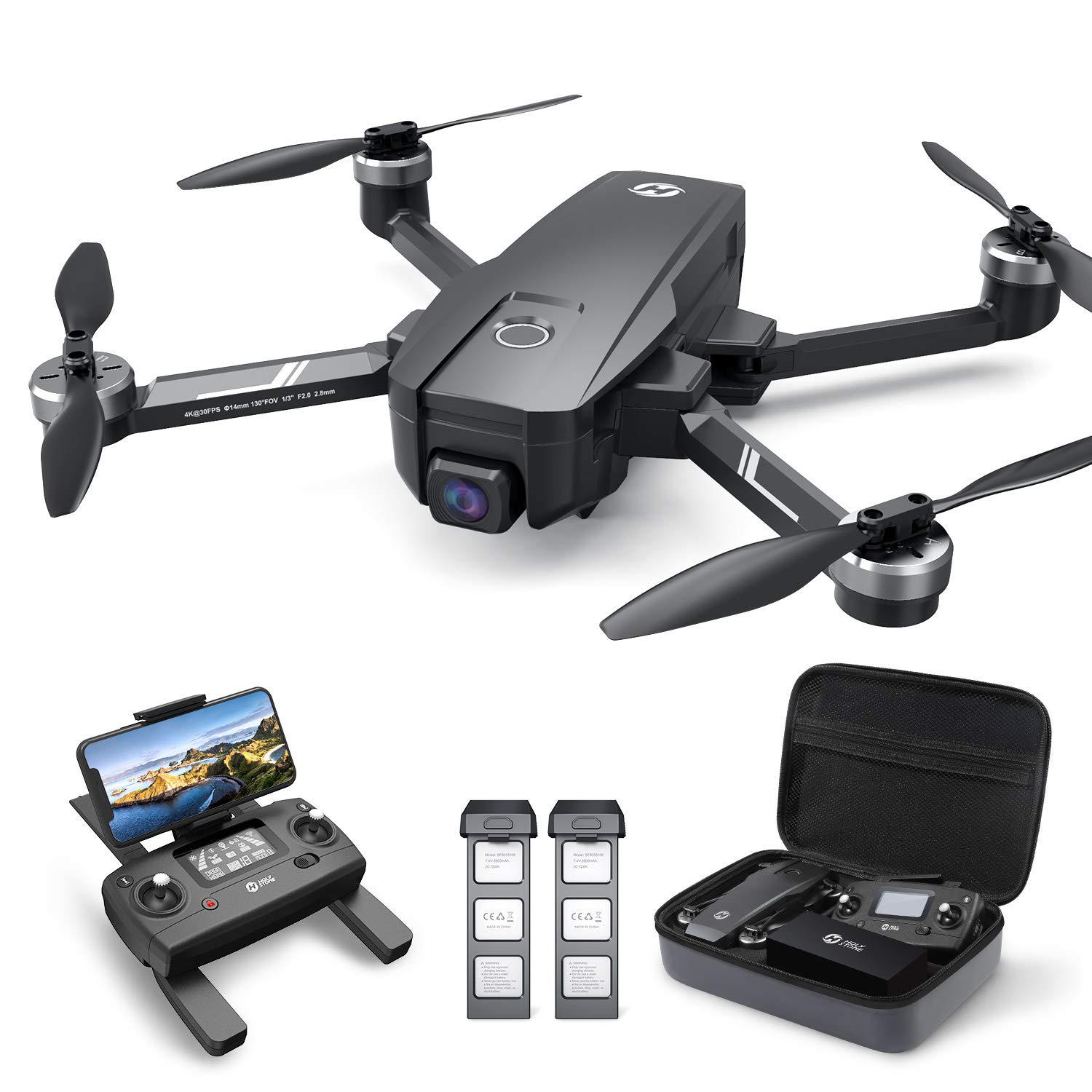 Holy Stone HS720E GPS Drone with 4K EIS UHD Camera, Foldable Drones for Adults Beginner, RC Quadcopter Drone, Brushless Motor, 2 Batteries 46 Flight Time, 5G FPV Transmission - image 1 of 9