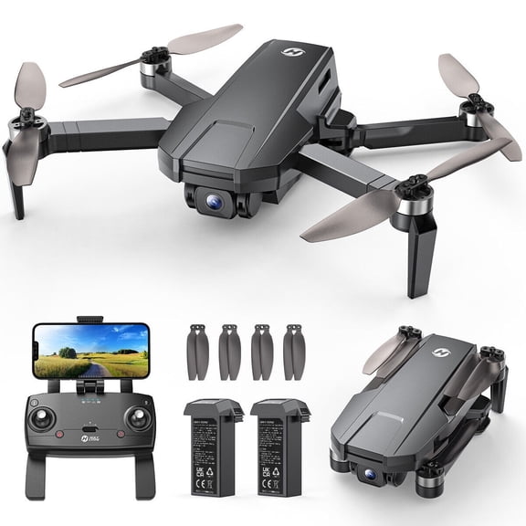Holy Stone HS720S GPS Drone with Camera for Adults 4K, Foldable Quadcopter with Brushless Motor, Auto Return Home, Follow Me, Under 249g, 2 Batteries 42 Minutes Flight Time, Black