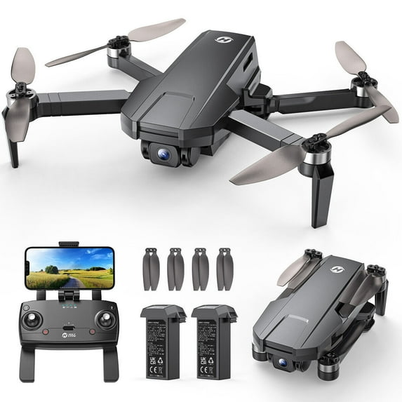 Holy Stone HS720S GPS Drone with Camera for Adults 4K, Foldable Quadcopter with Brushless Motor, Auto Return Home, Follow Me, Under 249g, 2 Batteries 42 Minutes Flight Time, Black