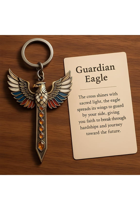 Holy Sword Keychain with Motivation Card - Inspirational Art Collection for Protection and Strength