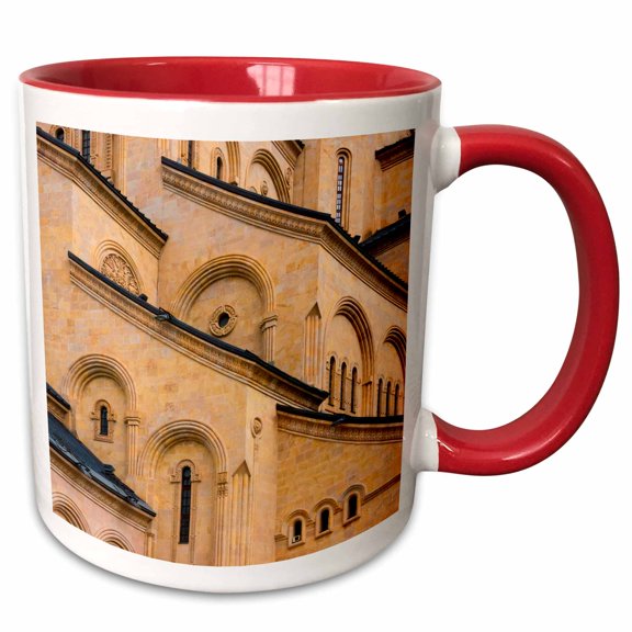 3drose, Holy Trinity Cathedral of Tbilisi, Also Known as Sameba. Georgia., 15oz Two-tone Red Mug