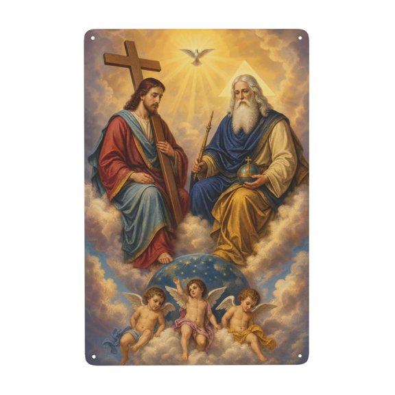 Holy Trinity Icon Catholic Retro Metal Tin Sign For Home Kitchen Cafe Pub Wall Decor 8x12 Inch