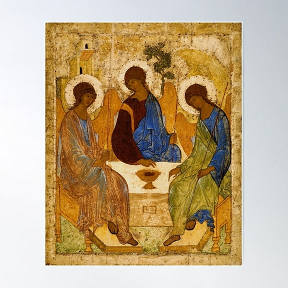 Holy Trinity Painting Rublev Trinity Print Icon Christian Religious Wall Art Poster Wall Art, Modern Wall Decor For Living Room Bedroom, 24x36 UNFRAMED