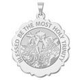 thumbnail image 1 of Holy Trinity Scalloped Religious Medal  - 3/4 Inch Size of a Nickel -Sterling Silver, 1 of 1