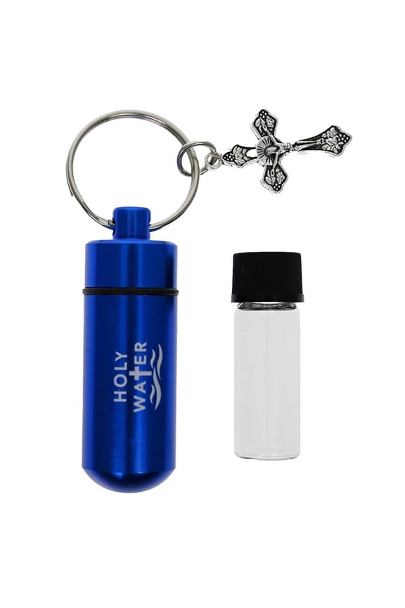 Holy Water Vial with Crucifix Key Chain