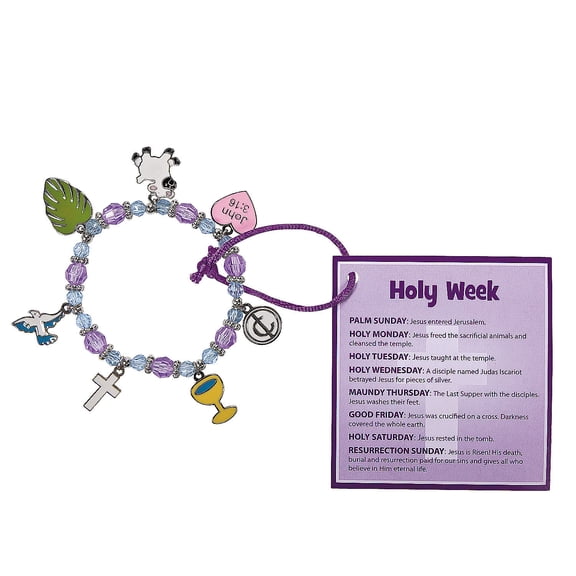 Holy Week Bracelet With Card Craft Kit- Craft Kits - 12 Pieces