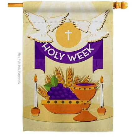 Holy Week Religious Faith Double-Sided House Flag, Multi Color