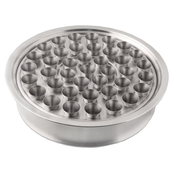 Holy Wine Serving Tray with 40 Cups Stainless Steel Communion Tray with 40 Cups - (Matte)