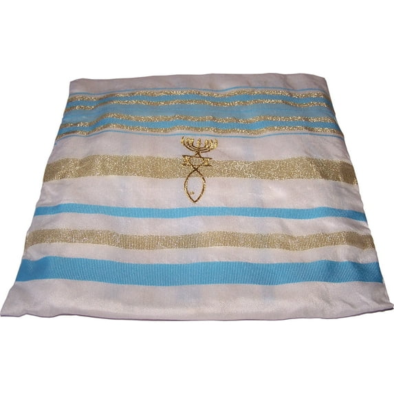 HolyLandMarket Mens Messianic Shawl/Tallit - The Messiah Tallit (Sky Blue)