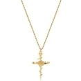 thumbnail image 1 of HolyMagic Cross Necklace for Women 18K Gold Plated Birth Flower, 1 of 9