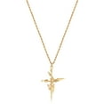 thumbnail image 1 of HolyMagic Cross Necklace for Women 18K Gold Plated Birth Flower, 1 of 9