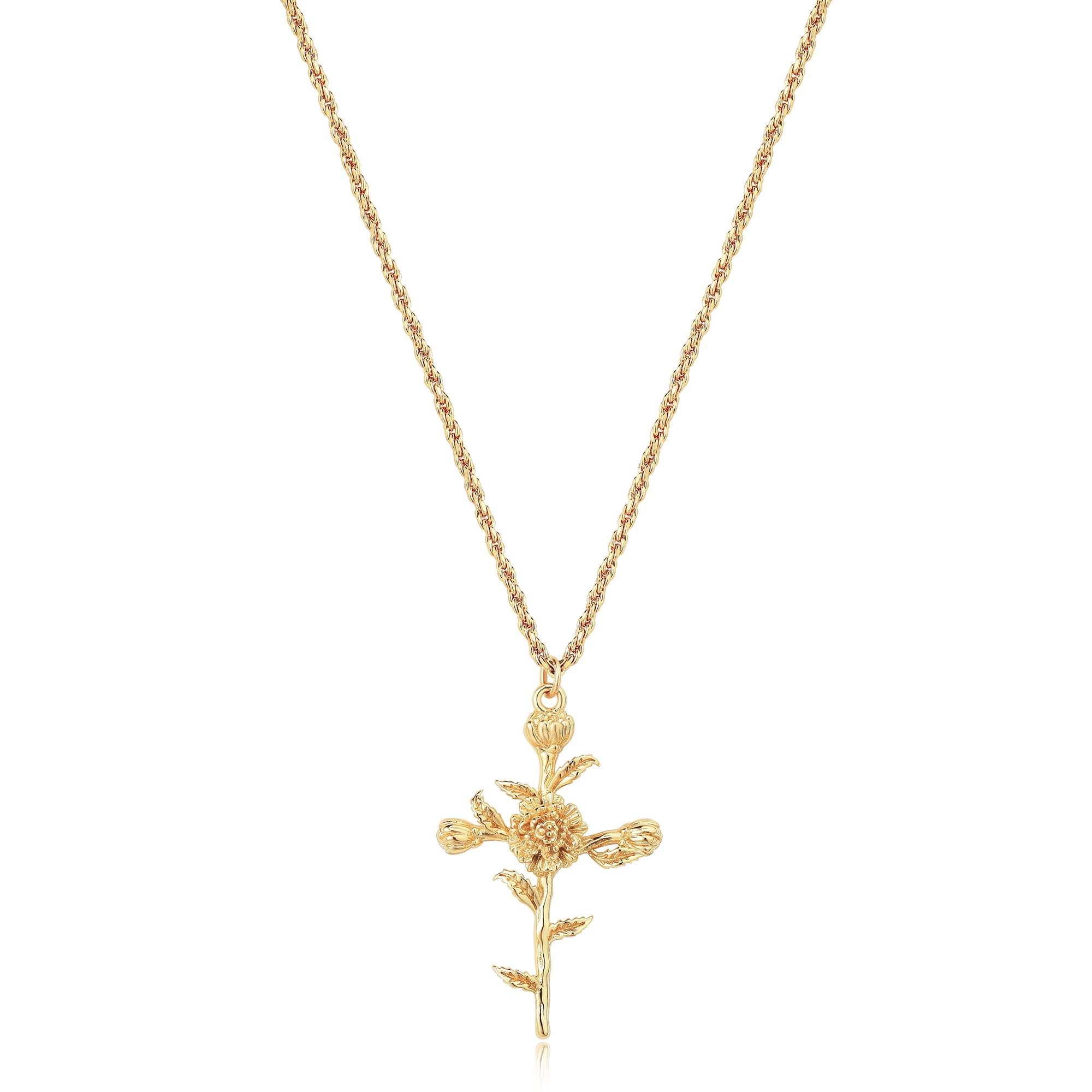 KSF Gold Plated Choker Necklace For Women - Dainty Beaded Chain With Heart & Flower Charms