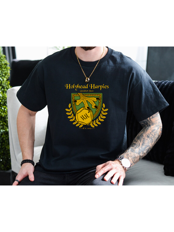Holyhead Harpies Quidditch Team Wizarding School Unisex T-Shirt, up to size 3XL.