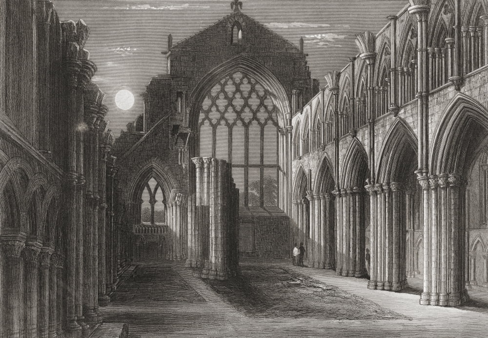 Holyrood Abbey Edinburgh Scotland In The Early 19Th Century From The History Of England Published 1859 Canvas Art - Ken Welsh Design Pics (18 x 12)