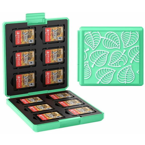 Holytech 12-Slot Switch Game Card Case Compatible with Switch Game & Micro SD Cards, Slim Portable Game Organizer Traveler Gift Accessories for NS Lite & OLED Game Card