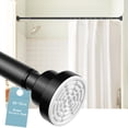 thumbnail image 1 of Holytech Shower Curtain Rod 42 To 76 Inch Tension Curtain Rod No Drilling 7/8"Adjustable Curtain Rod Expandable Shower Pole Black Shower Rods Spring Tension for Window Bathroom, 1 of 10