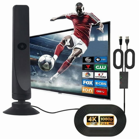 Genreen TV Antenna,Digital TV Antenna,50 Miles Long Range Signal Booster Support 4K 1080p with Signal Booster Antenna for Smart TV 16.5ft Long Cables Signal Booster for Local Channels