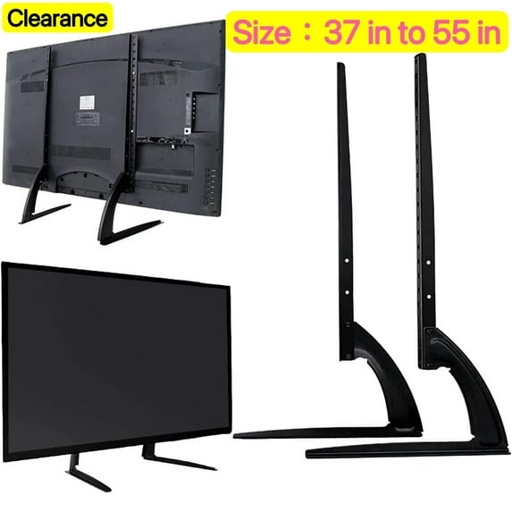 Holytech Universal Table Top TV Stand for Most 37 to 55 inch LCD LED Plasma Flat Screen TVs, TV Base Height Adjustable Leg Stand Holds up to 100lbs