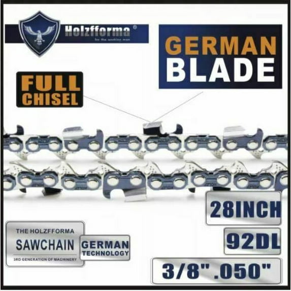 Holzfforma® 28 inch 3/8 .050 92DL Full Chisel Saw Chain German Blade