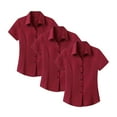 thumbnail image 1 of Holzkary 3Pc Short Sleeve Button Dress Shirts for Women Interview Formal Outfit Clothing Without Ironing Shirt for Women Business Shirt Cotton Button Down Shirts for Women Slim Fit Blouse Top X 4Xl, 1 of 5