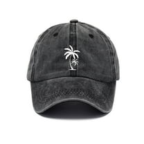 Holzkary Baseball Cap Adjustable Golf Dad Hat for Men Women Sun Hat Palm Tree Funny Print Embroidered Denim Dad Hat Vintage Washed Workout Hat Distressed Baseball Cap Dad Hats for Men Women Washed Co