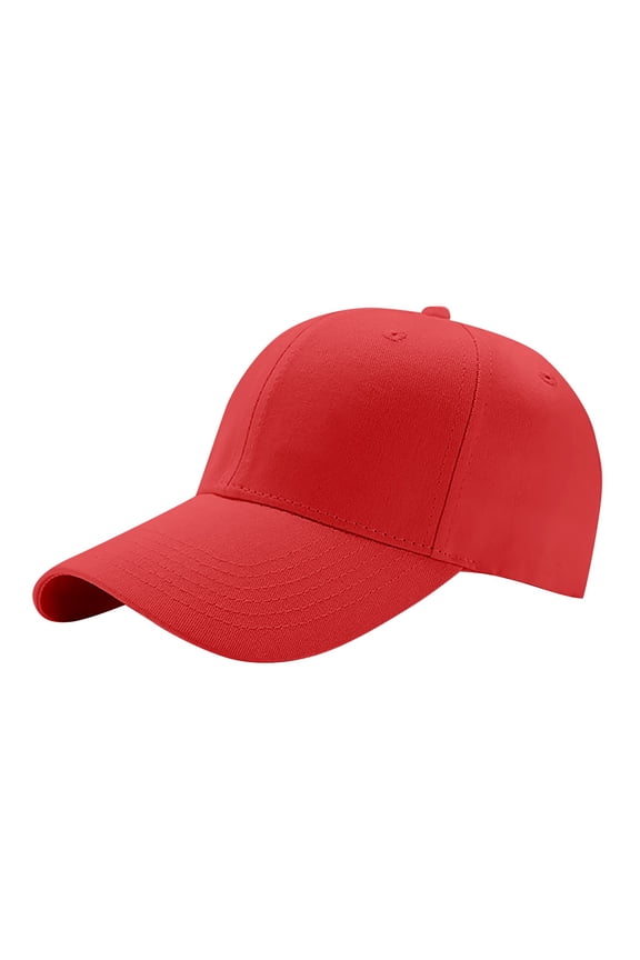 Baseball Cap for Men Women - Classic Adjustable Plain Hat Trucker Hat Baseball Casual Summer Summer Outdoors 1Pc Color Solid Women's Cap Sports Men's Hat and Baseball Caps Red One Size
