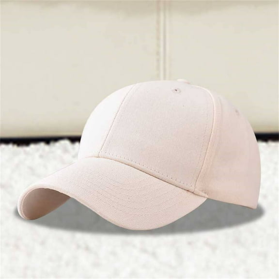 Holzkary Baseball Cap for Men Women - Classic Adjustable Plain Hat Trucker Hat Solid Color Duck Hat Trend Personality Outdoor Print Breathable Mesh Hat Beige One Size