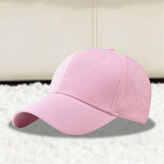 Holzkary Baseball Cap for Men Women - Classic Adjustable Plain Hat Trucker Hat Solid Color Duck Hat Trend Personality Outdoor Print Breathable Mesh Hat Pink One Size