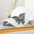 thumbnail image 1 of Holzkary Baseball Cap for Running Workouts and Outdoor Activities All Seasons Hats Gift for Men/Women Baseball Cap Rhinestone Cotton Butterfly Sunshade Hat Outdoor Sunscreen Hat White One Size, 1 of 4