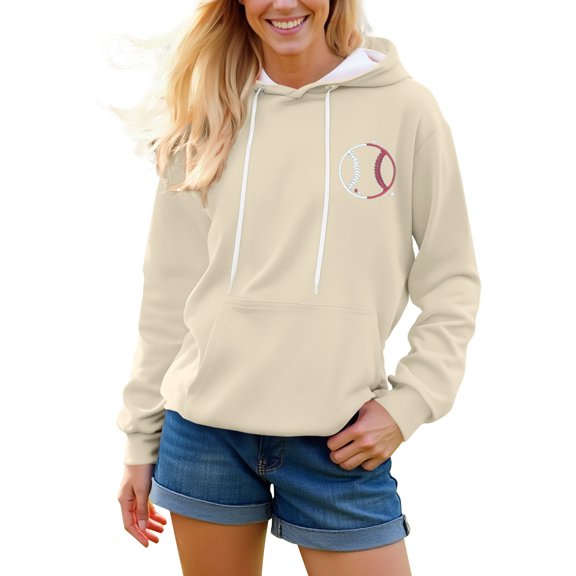 Holzkary Baseball Hoodies for Womens 2025 Collar Off The Shoulder Sweatshirt Baseball Mom Sweatshirt Funny Game Day Baseball Pullover Tops Fall Outfits Trendy Fashion Pullover Tops Light Yellow Xl