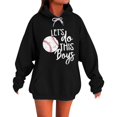 thumbnail image 1 of Holzkary Baseball Hoodies for Womens 2025 Hooded Collar Off The Shoulder Sweatshirt Baseball Mom Sweatshirt Funny Game Day Baseball Pullover Tops Fall Outfits Trendy Fashion Pullover Tops Black Xxl, 1 of 9