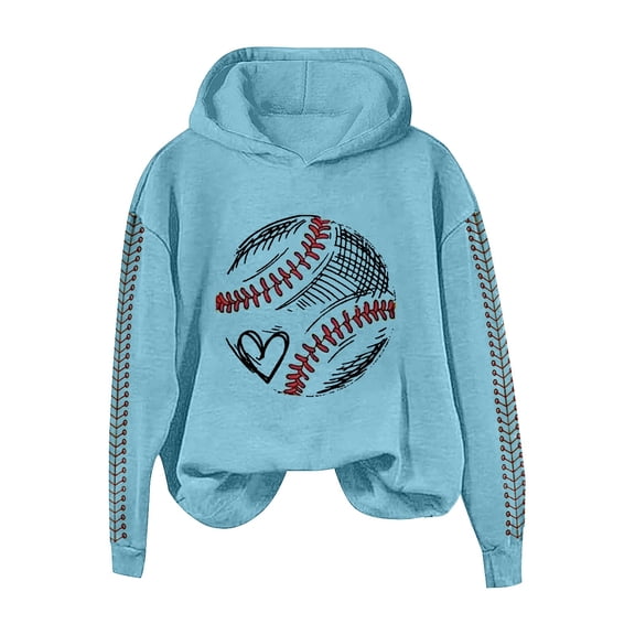 Holzkary Baseball Hoodies for Womens 2025 Letterprinted Baseball Hoodie Baseball Mom Sweatshirt Funny Game Day Baseball Pullover Tops Fall Outfits Trendy Fashion Pullover Tops Sky Blue 4Xl
