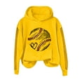 thumbnail image 1 of Holzkary Baseball Hoodies for Womens 2025 Letterprinted Baseball Long Sleeved Hoodie Baseball Mom Sweatshirt Funny Game Day Baseball Pullover Tops Fall Outfits Trendy Fashion Pullover Tops Yellow 3Xl, 1 of 4