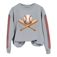 thumbnail image 1 of Holzkary Baseball Sweatshirt for Womens 2025 Long Sleeve Crewneck Graphic Pullover Top Softball Casual Sport Shirt Long Sleeve Round Neck Casual Baseball Print Game Hoodless Hoodie Grey S, 1 of 3
