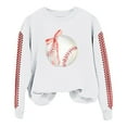 thumbnail image 1 of Holzkary Baseball Sweatshirt for Womens 2025 Long Sleeve Crewneck Graphic Pullover Top Softball Casual Sport Shirt Long Sleeve Round Neck Casual Baseball Print Game Hoodless Hoodie White Xxl, 1 of 3