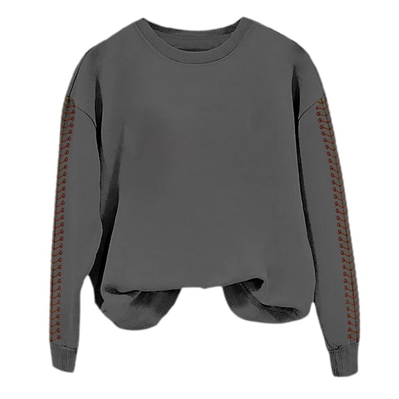 Holzkary Baseball Sweatshirt for Womens 2025 Spring Baseball Print Loose Casual Top Hoodie Long Sleeve Comfy Baseball Shirts Softball Crewneck Graphic Pullover Top 2025 Fall Sweatshirts Dark Grey Xl